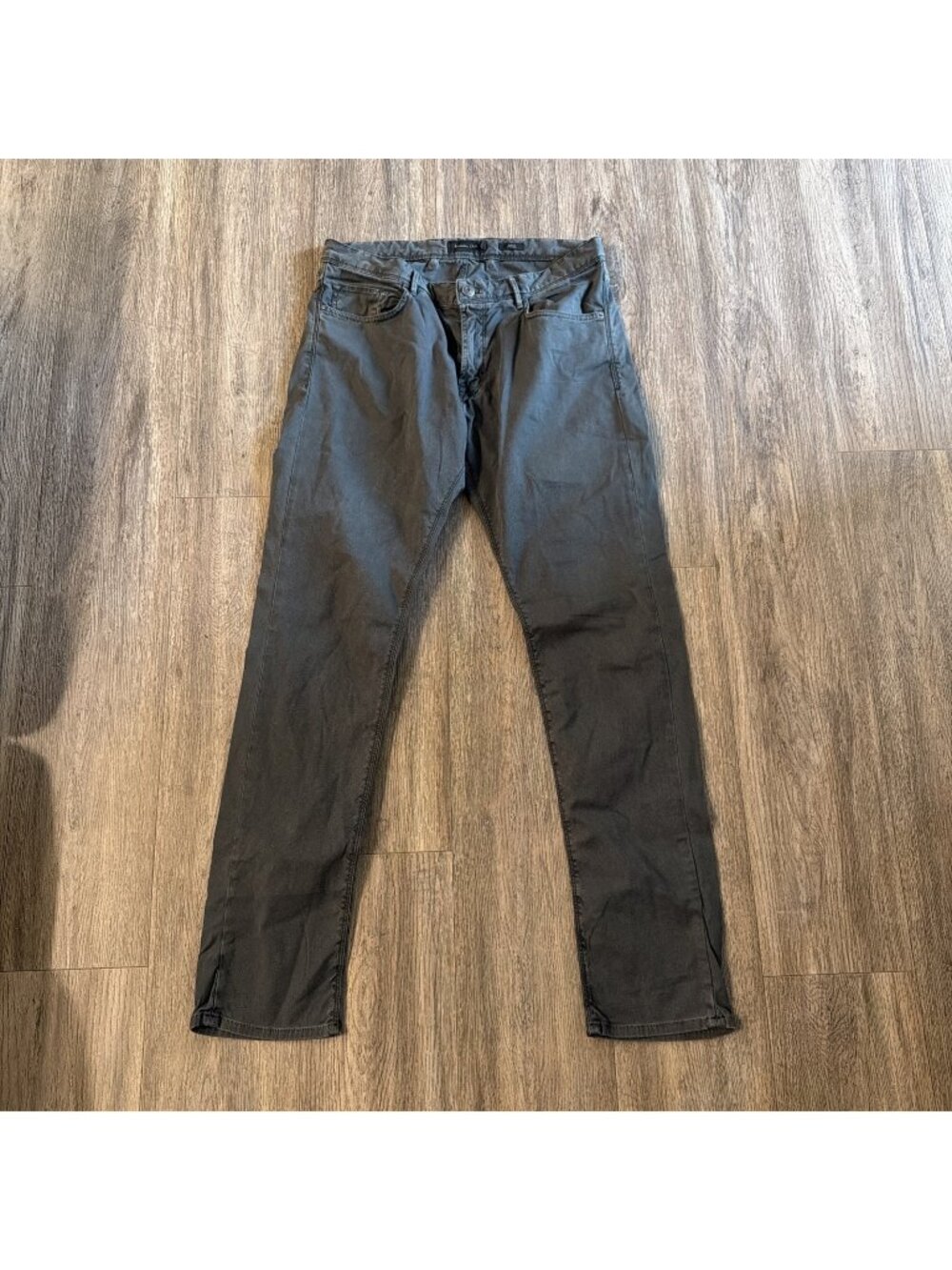Massimo Dutti Jeans Mens 32x30 Green Slim Tapered Stretch Denim Pants 0057